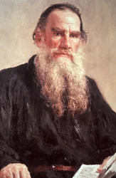 Porträt von Leo Tolstoi von Ivan Repin in der Tretjakow-Galerie